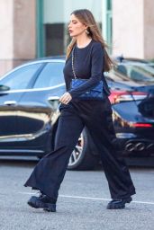 Sofia Vergara in a Black Outfit With a Blue Chanel Handbag - Shopping in Century City 10/26/2022
