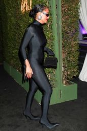 Tracee Ellis Ross in a Black Nylon Bodysuit at Alexandra von F rstenberg Birthday Party in West Hollywood 10 15 2022   - 64