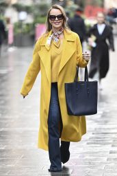 Amanda Holden in a Yellow Statement Coat in London 11/22/2022