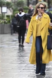 Amanda Holden in a Yellow Statement Coat in London 11/22/2022