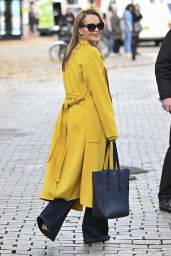 Amanda Holden in a Yellow Statement Coat in London 11/22/2022