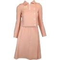 Andre Courreges Numbered Pink Wool Jacket Skirt Set 1970’s