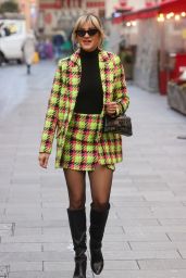 Ashley Roberts in a Gingham Mini Skirt and Matching Blazer – London 11/28/2022