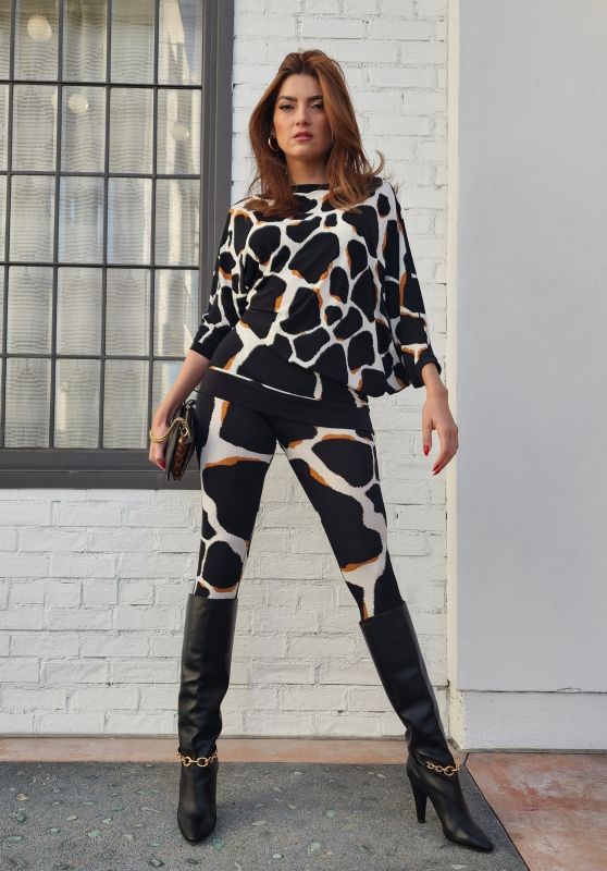 Blanca Blanco Wears an Animal Print Ensemble With Black Leather Boots - Hollywood 11/05/2022