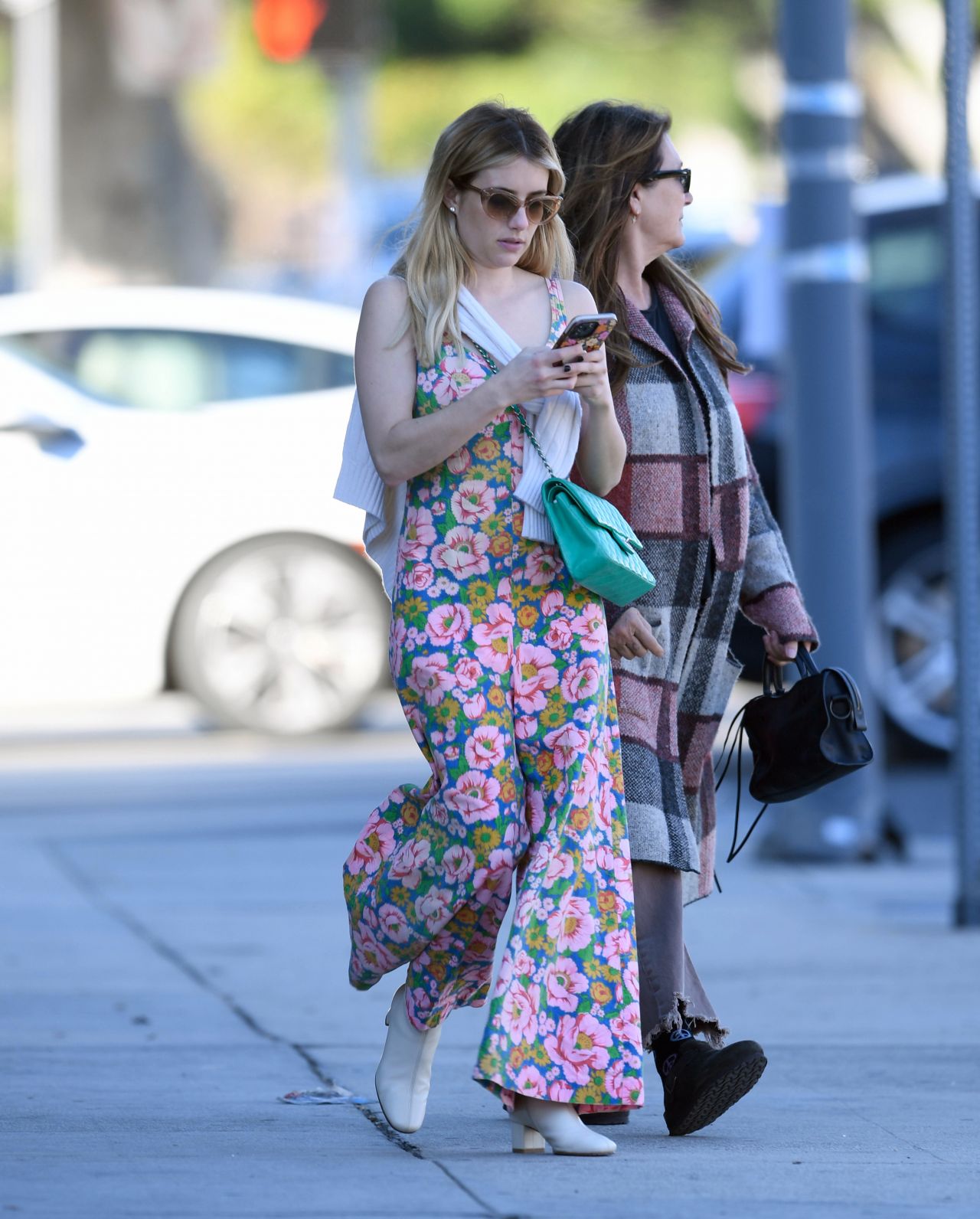 Emma Roberts in a Floral Dress - Shopping in Los Angeles 11/15/2022 ...