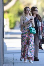 Emma Roberts in a Floral Dress - Shopping in Los Angeles 11/15/2022