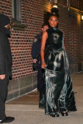 Gabrielle Union in a Unique Satin Dress   Leaving The Stephen Colbert Show in New York 11 28 2022   - 28