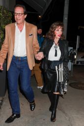 Joan Collins and Percy Gibson at Craig s in West Hollywood 11 29 2022   - 85