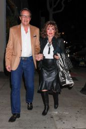 Joan Collins and Percy Gibson at Craig s in West Hollywood 11 29 2022   - 52