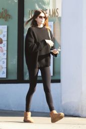Kaia Gerber in a Black Sweatshirt and Black Leggings at Maru Cafe in Los Feliz 11/05/2022
