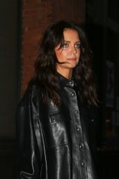 Katie Holmes in a Black Leather Outfit and Silver Heels - Night Out in NYC 11/01/2022