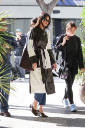 Kendall Jenner in a Black and White Leather Trench Coat - Los Angeles 11/17/2022