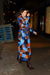 Kendall Jenner in a Floor-Length Multicolor Leather Jacket - NY 11/09/2022