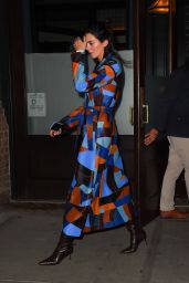 Kendall Jenner in a Floor-Length Multicolor Leather Jacket - NY 11/09/2022