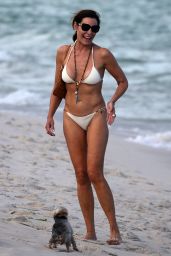Luann de Lesseps in a White Bikini on the Beach in Miami 11/13/2022