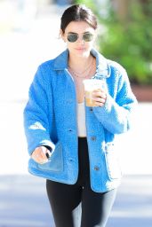 Lucy Hale in a Blue Fleece Jacket in Los Angeles 11/18/2022 • CelebMafia