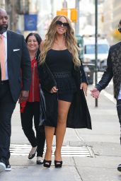 Mariah Carey in a Black Mini Dress in New York 11/04/2022