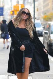 Mariah Carey in a Black Mini Dress in New York 11/04/2022