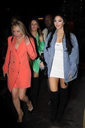 Tulisa Contostavlos in a Short "off-white" Dress and Oversized Jacket at MNKY HSE Manchester 11/20/2022