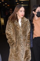 Zoe Kazan Wears a Leopard Coat at the Today Show in New York 11/14/2022