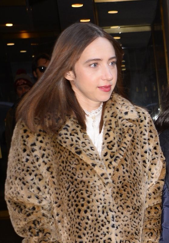 Zoe Kazan Wears a Leopard Coat at the Today Show in New York 11/14/2022