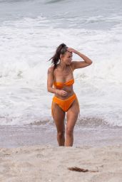 Aesha Scott in Orange Bikini - New Zealand 12/27/2022