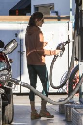 Alessandra Ambrosio - Fuel Up Her Car in Brentwood 12/14/2022