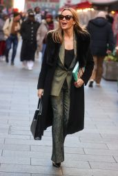 Amanda Holden Wearing an Olive Trouser Suit in London 12/08/2022
