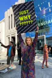 Annalynne McCord   Protest at the Balenciaga Store in Beverly Hills 12 03 2022   - 96