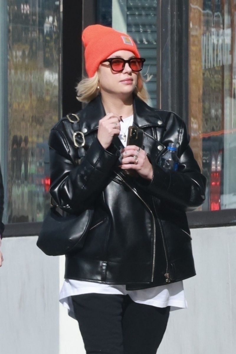 Ashley Benson in a Trendy Leather Jacket in Los Angeles 12/12/2022 •  CelebMafia