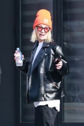 Ashley Benson in a Trendy Leather Jacket in Los Angeles 12/12/2022