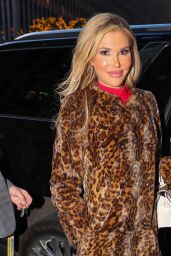 Brandi Glanville Wears Leopard Print Coat at NBC Studios in NYC 12/14/2022
