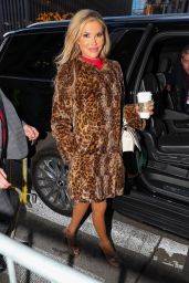Brandi Glanville Wears Leopard Print Coat at NBC Studios in NYC 12/14/2022