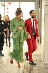 Chrissy Teigen and John Legend - Leaving Craving Christmas at Westfield Century City Mall in LA 12/11/2022