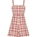 Christian Dior Pinafore Dress in Raspberry and White Check’n’dior Pop Wool Twill