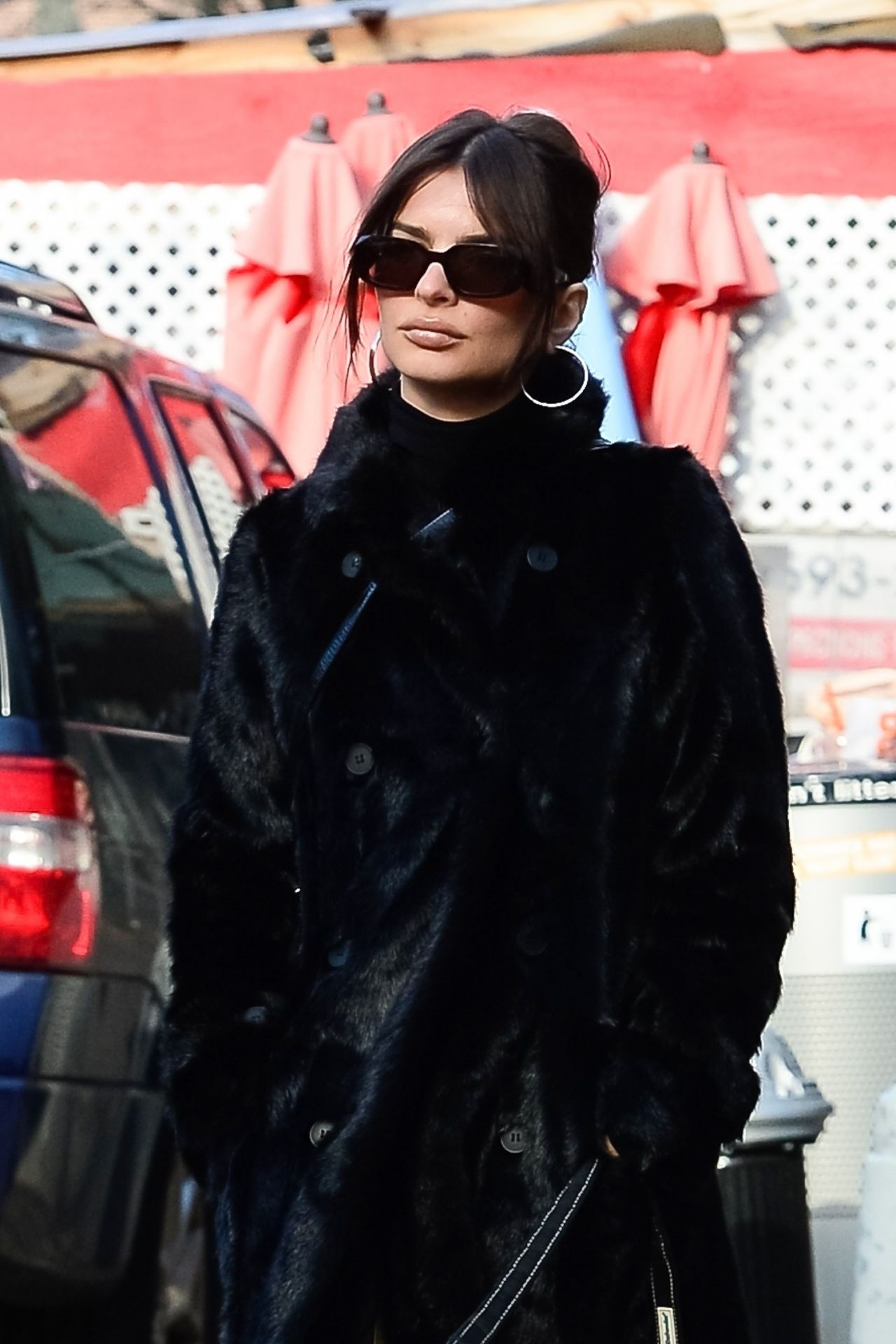 Emily Ratajkowski in a Fur Coat in New York 12/01/2022 • CelebMafia