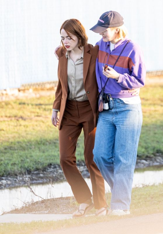 Emma Stone and Margaret Qualley - "And" Filming Set in New Orleans 12/16/2022