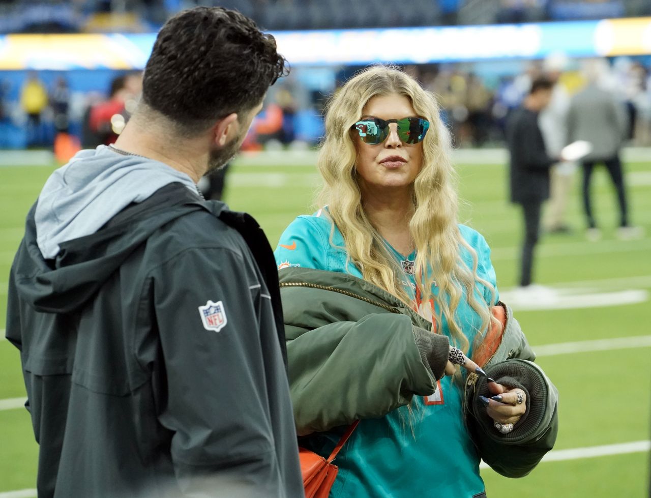 Fergie at the NFL Game Miami Dolphins vs Los Angeles Chargers in