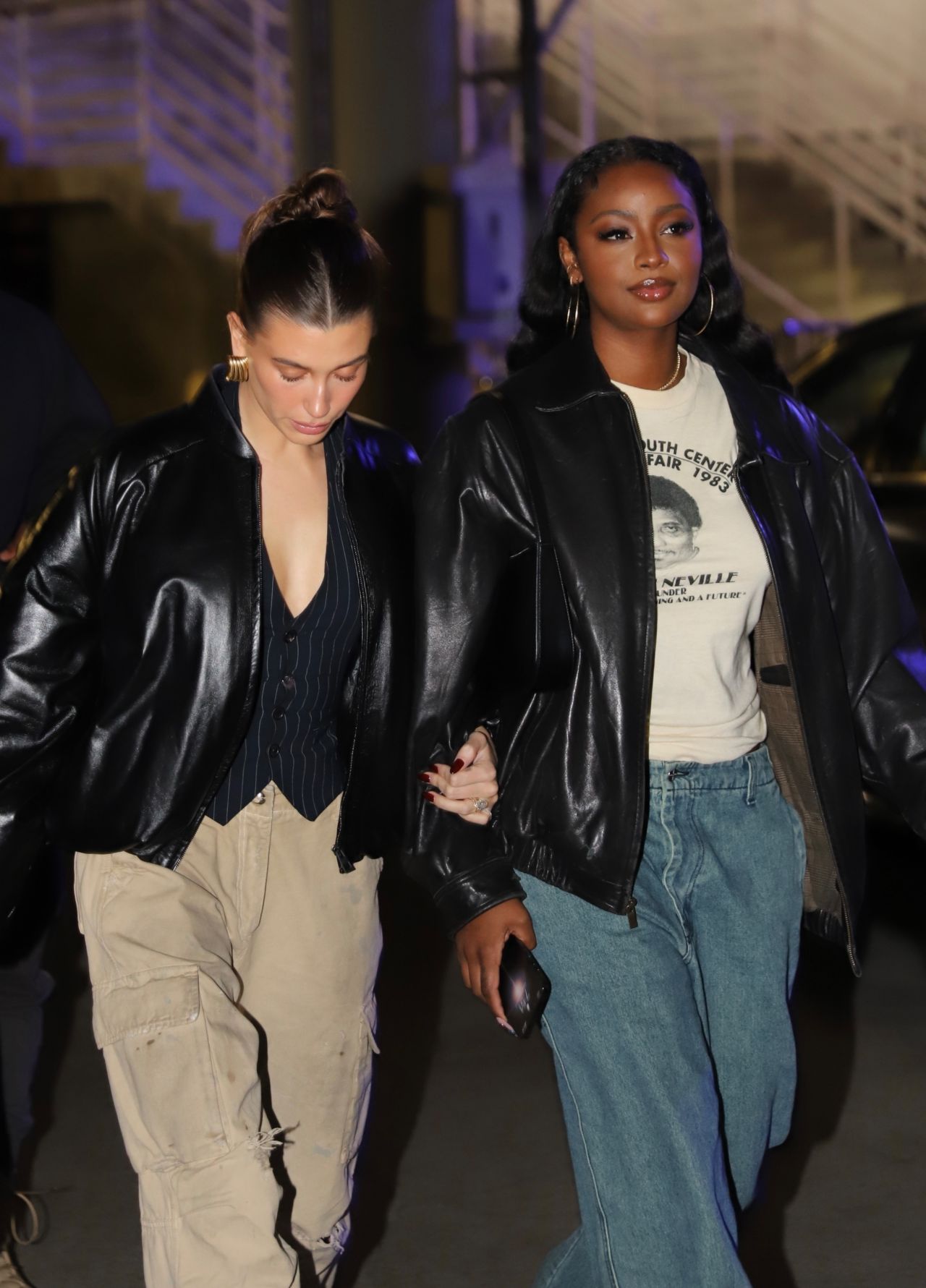 Hailey Rhode Bieber and Justine Skye Arrive at the Lakers Game in Los