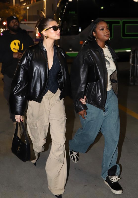 Hailey Rhode Bieber and Justine Skye Arrive at the Lakers Game in Los Angeles 12/13/2022