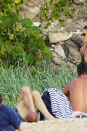 Izabel Goulart and Kevin Trapp at Gourverneur Beach in St Barts 12/20/2022
