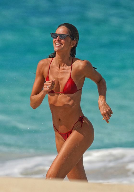 Izabel Goulart at the Beach in St, Barts 12/25/2022