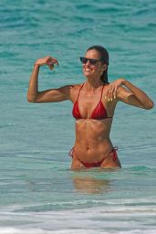 Izabel Goulart at the Beach in St, Barts 12/25/2022