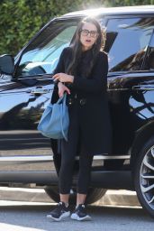 Jordana Brewster in a Black Coat - Santa Monica 12/28/2022