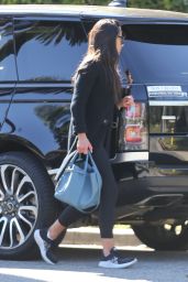Jordana Brewster in a Black Coat - Santa Monica 12/28/2022