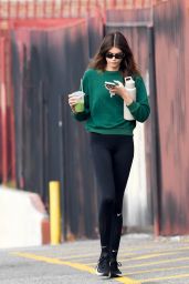 Kaia Gerber in Green Sweater and Tight Leggings - LA 11/30/2022