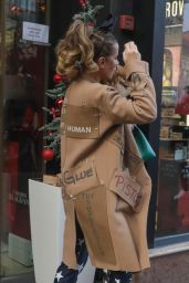 Kate Beckinsale Wears Trench Coat and Platform Boots - Christmas Shopping in Zagreb 12/22/2022