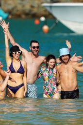 Kate Upton and Justin Verlander at Gypsea Beach in St. Barts 12/11/2022