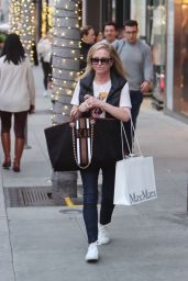 Kathy Hilton Wears Lily and Bean Tote Bag With a Puffer Vest - Shopping at MAXMARA in Beverly Hills 12/22/2022