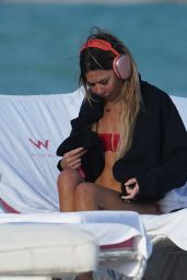 Libbie Mugrabi in a Red Bikini - Miami Beach 12/21/2022